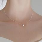 Heart Pendant Sterling Silver Choker 1 Pc - Necklace - One Size