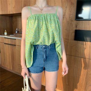 Floral Sleeveless Top + Hair Tie