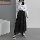 Polka-dot Long Tiered Skirt