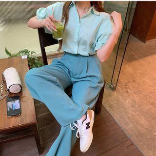Puff-sleeve Shirt / Harem Pants