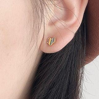 925 Sterling Silver Rainbow Heart Earring