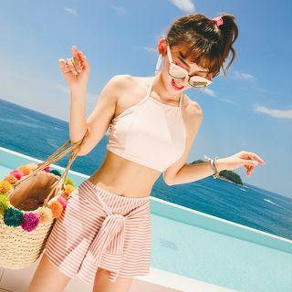 Set: Swim Top + Striped Swim Shorts