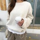 Drawcord Fleece Lined Sweatshirt