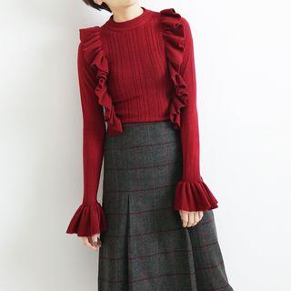 Frill-trim Knit Pullover