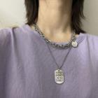 Alloy Lettering Tag Pendant Layered Necklace As Shown In Figure - One Size