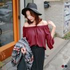 3/4 Bell Sleeve Off-the-shoulder Top