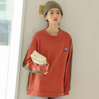 Print Two-tone Pullover As Shown In Figure - One Size