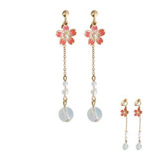Alloy Flower Faux Crystal Dangle Earring