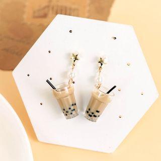 Plastic Bubble Tea Dangle Earring