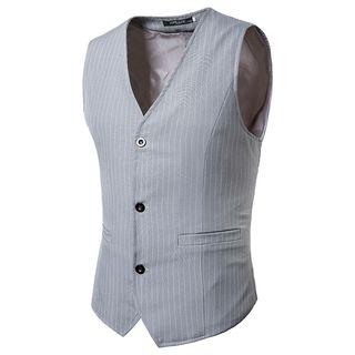 Buttoned Striped Vest