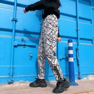 Geometry Print Harem Pants