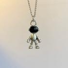Robot Glaze Pendant Alloy Necklace Silver - One Size