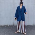 Long-sleeve Loose-fit Shirt / Striped Loose-fit Pants