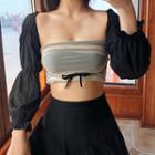 Set: Tube Top + Long-sleeve Shawl