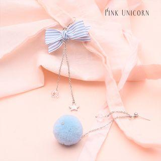 Non-matching Bobble Bow Drop Earring