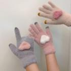 Chenille Heart Touchscreen Gloves