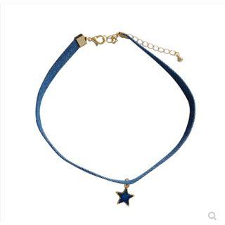 Star / Planet / Moon Pendant Denim Choker