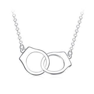 Simple Handcuff Necklace Silver - One Size