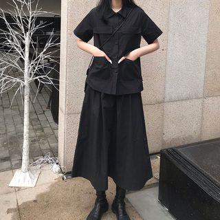 Short-sleeve Shirt / Midi A-line Dress