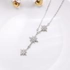925 Sterling Silver Rhinestone Star Pendant Necklace 925 Sterling Silver - 1 Piece - As Shown In Figure - One Size