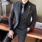 Set: Pinstriped Blazer + Single-breasted Vest + Dress Pants