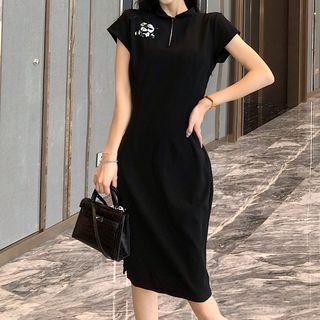 Open Back Short-sleeve Qipao
