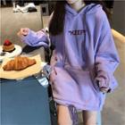 Letter Embroidered Loose-fit Hoodie