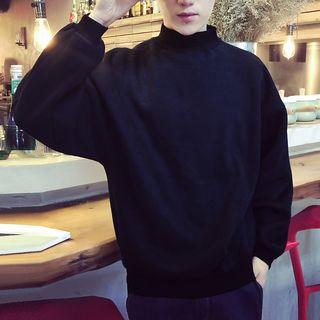 Mock-neck Plain Sweatshirt