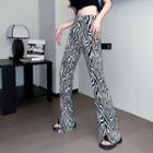Zebra Print Bootcut Pants
