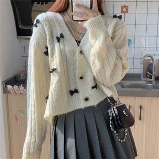 Long-sleeve Bow Cardigan