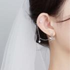 925 Sterling Silver Angel & Star Ear Cuff Earrings As Shown In Figure - One Size
