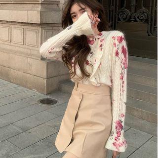 Flora Print Knit Top / Mini Skirt