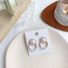 Faux Pearl Alloy Earring 1 Pair - 01 - Silver Needle - Earring - Gold - One Size