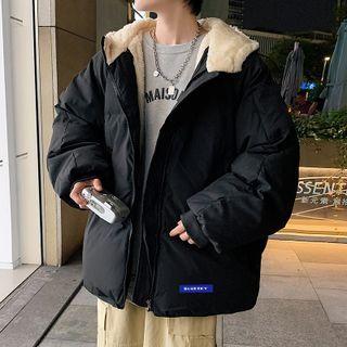 Fluffy-lined Hooded Padded Zip Jacket