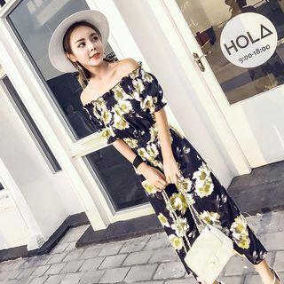 Printed Off-shoulder Jumpsuit
