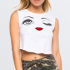 Printed Cropped Sleeveless Top