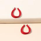 Layered Flannel Earring 1 Pair - Red - One Size