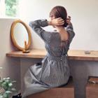 Lace-up Back Gingham Long Dress