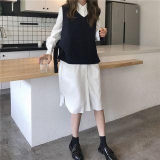 Sleeveless Knit Top / Plain Shirtdress