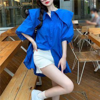 Puff-sleeve Loose-fit Dress