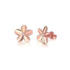 Simple Plated Rose Gold Flower Stud Earrings Rose Gold - One Size