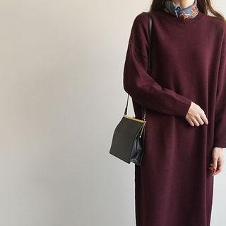Round-neck Long Wool Knit Dress