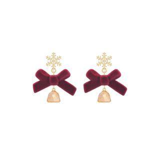 Snowflake Bell Bow Dangle Earring