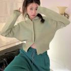 Cropped Turtleneck Cardigan / Wide Leg Sweatpants