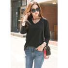 3/4-sleeve Choker-detail Top