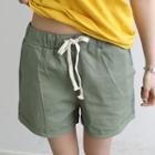 Colored Drawstring-waist Shorts