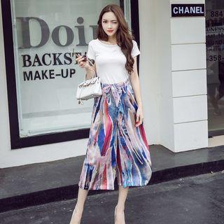 Printed Cropped Gaucho Pants