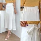 Lienen Blend Long Wrap Skirt