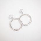 Faux-pearl Chain-circle Earrings
