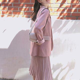 Blazer / Spaghetti Strap Pleated Dress / Set